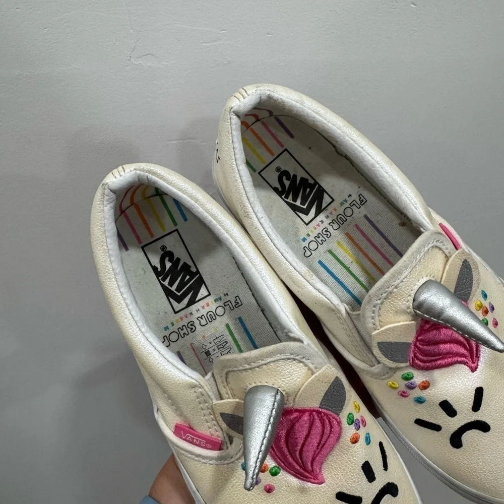 Vans Classic Slip On Flour Shop Unicorn Shoe Sneaker Big Kids 3.5